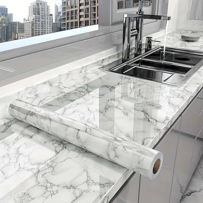 1pc Marble Pattern Self-Adhesive Kitchen Countertop Sticker 200x40cm