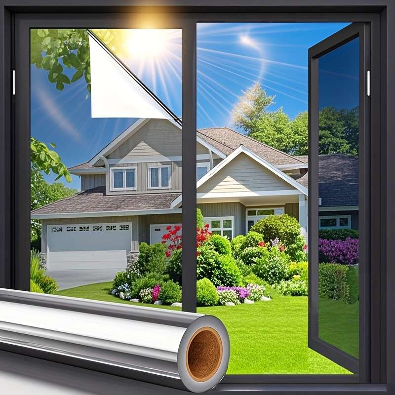 60cmx2m         1pc Double Sided Silver Solar Film Size 60cmx2m Door Window Sticker