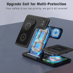 3 in 1 Folding Wireless Charging Station for iPhone 15 14 13 12 11 Pro Max Mini Plus AirPods 3 2 Pro