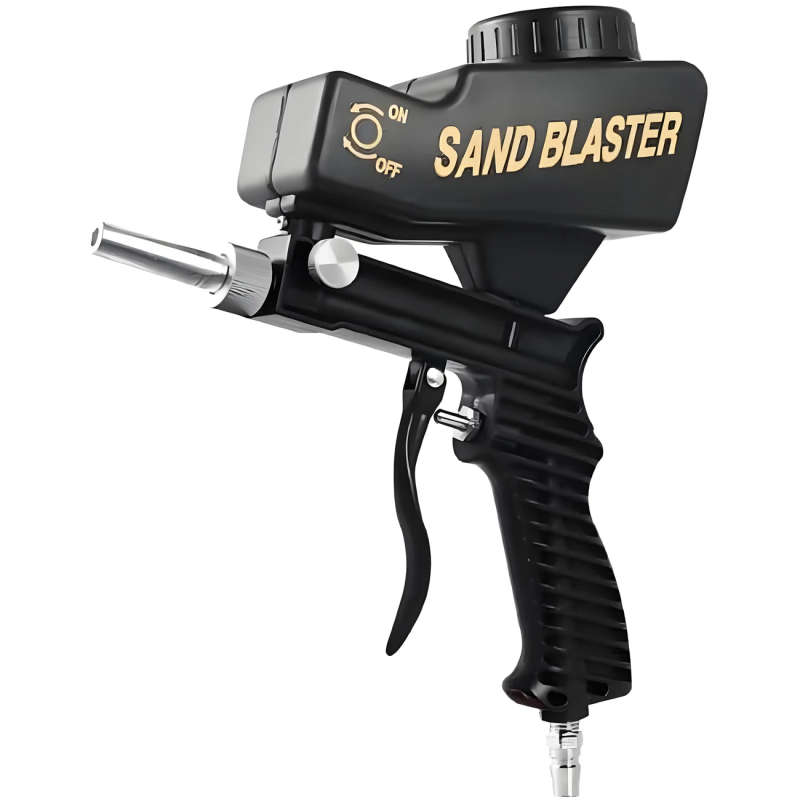 1pc Air Compressor Sandblasting Gun Kit Handheld Sandblaster Suitable for Metal Wood and Glass Portable Sandblaster Rust Remover Color sent randomly