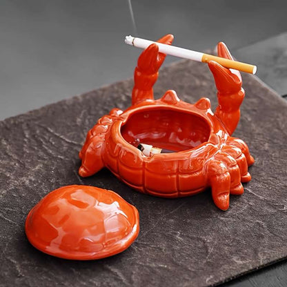 1pc Cute Crab-Shaped Ceramic Ashtray
