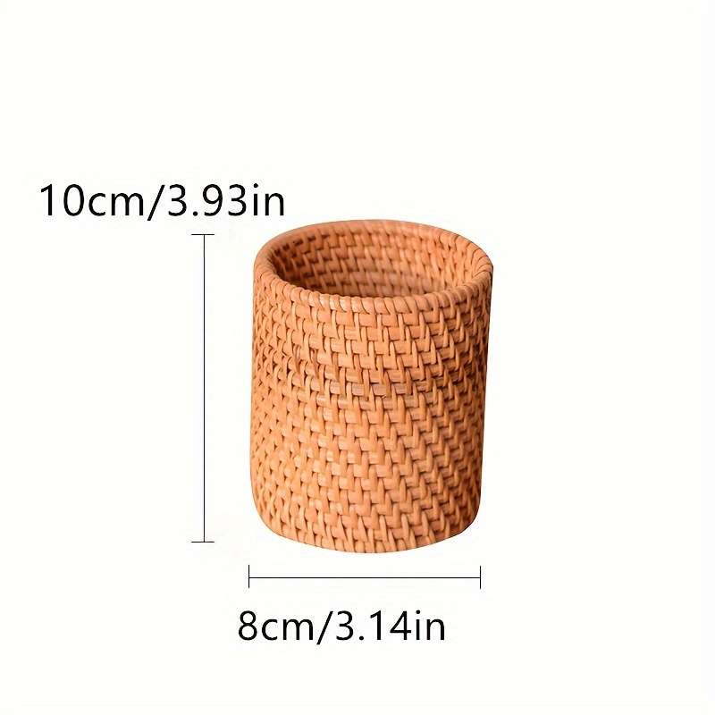 1pc Rattan Cutlery Storage Basket