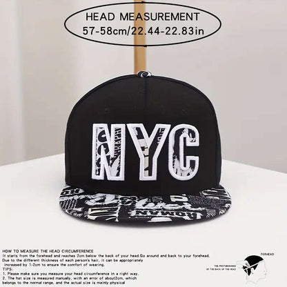 1pc Hat Men's Flat Brim Hat American Style Trendy Spring and Summer Black and White Flat Hat Hip Hop Hat Women's Couple Baseball Cap Autumn Color sent randomly