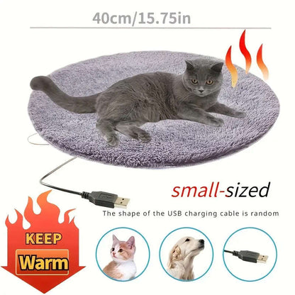 1pc USB-Powered Warm Cat Bed Warm Polyester Pad