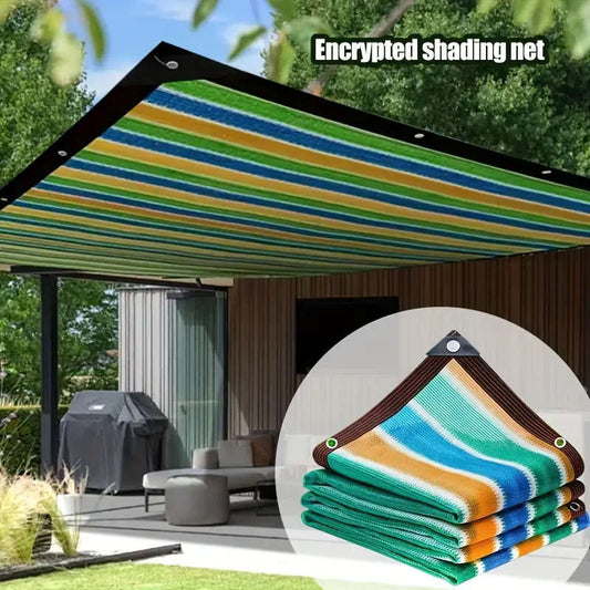 1pc Colorful Striped High-Density Breathable Sun Shade Net Size 100x100cm