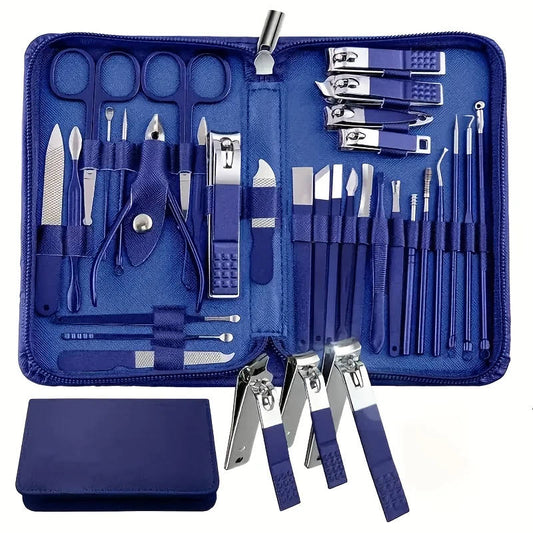 30Pcs Modern Manicure Set Stainless Steel Nail Clippers Scissors Grooming Tools