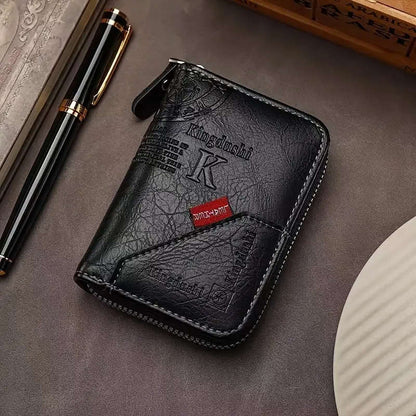 1pc Compact Retro PU Leather Wallet