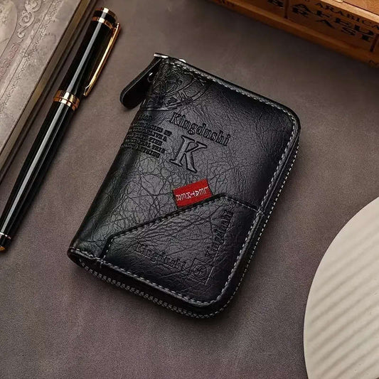 1pc Compact Retro PU Leather Wallet