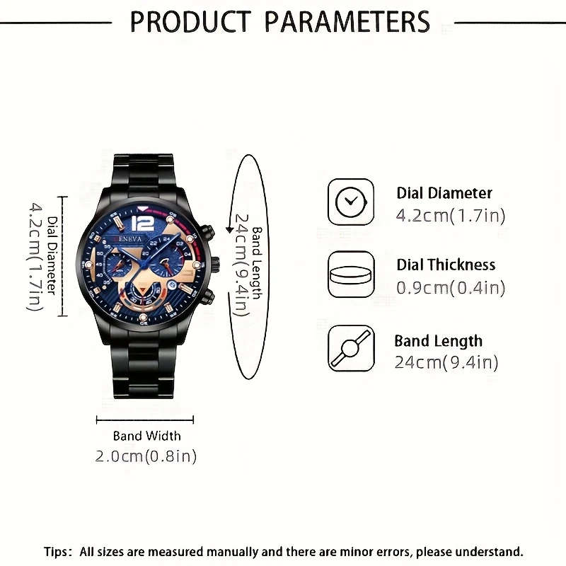 1pc Luxury Men's Quartz Watch Set Business and Casual Timepiece Suitable