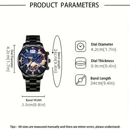 1pc Luxury Men's Quartz Watch Set Business and Casual Timepiece Suitable