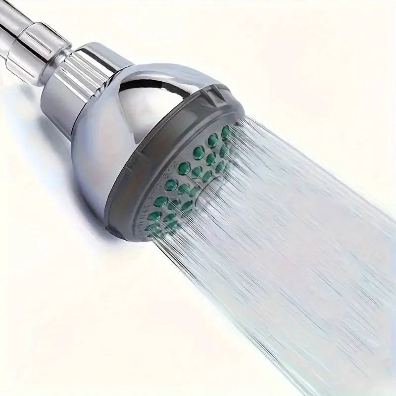1pc Modern High-Pressure Shower Head Adjustable Angle Water-Saving Plastic Rainfall Spray Ideal for