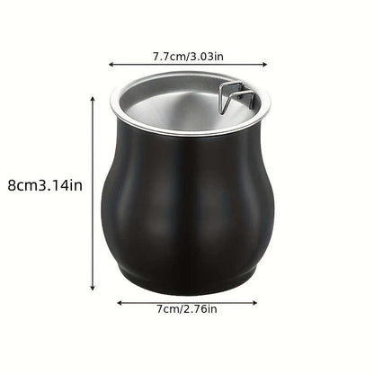 1pc Windproof Stainless Steel Ashtray with Creative Deer Design Smoke-Free