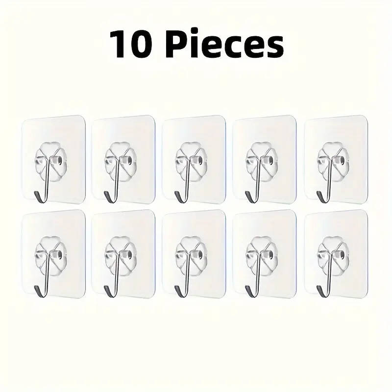 10 Pcs Wall Hooks Plastic Utility Hook Set