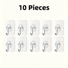 10 Pcs Wall Hooks Plastic Utility Hook Set