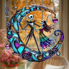 1pc 2D Flat Acrylic Nightmare Before Christmas Sun Catcher Vibrant Jack Skellington Sally W