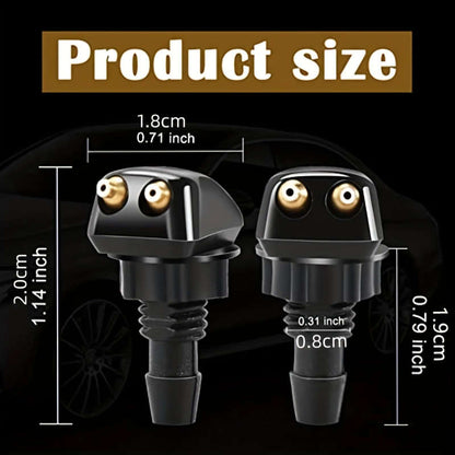 2pcs PE Polyethylene Front Windshield Washer Nozzles