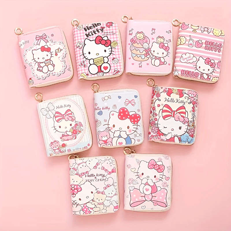 1pc Authorized Sanrio Hello Kitty Print Short WalletSecure Key Card OrganizerStylish Coin P