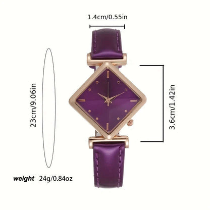 1pc Women's Fashion Personality Belt Square Case Quartz Watch