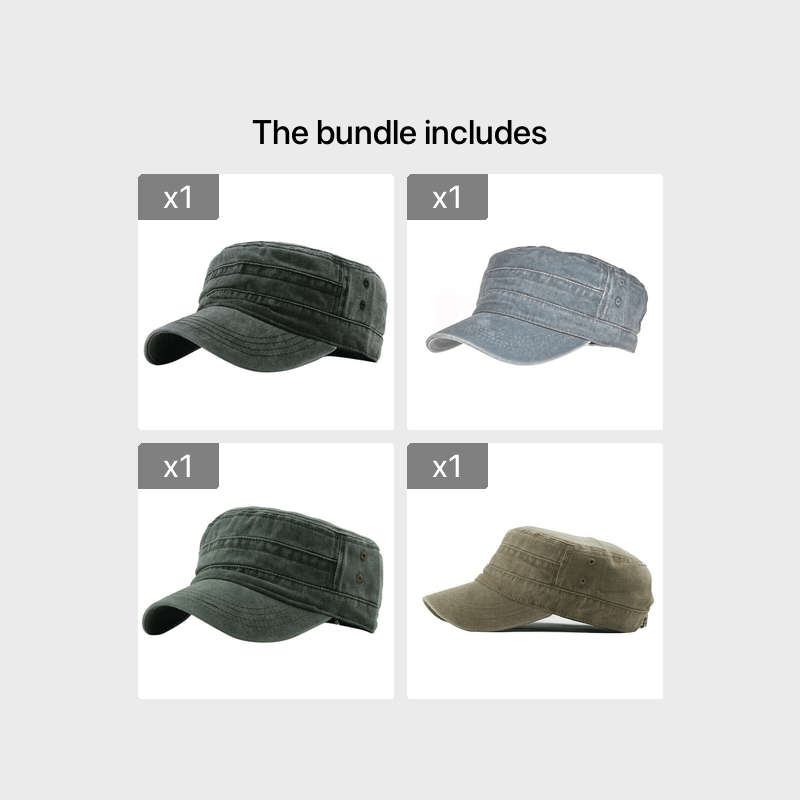 Hat Black Add Grey Add Army Green Add Khaki   4pcs