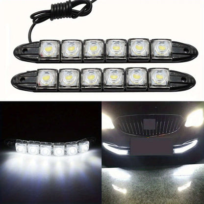 2pcs Universal Car Led DRL Daytime Running Light Flexible 6SMD White