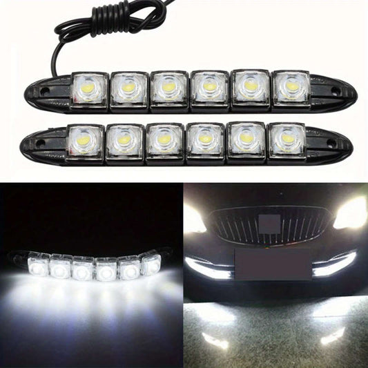 2pcs Universal Car Led DRL Daytime Running Light Flexible 6SMD White