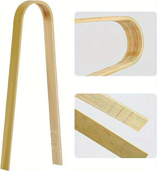 20Pcs Mini Bamboo Tongs Disposable Wooden BBQ Tongs Natural Toast Tongs