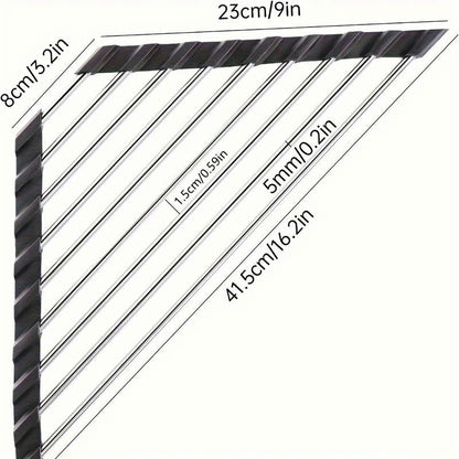 1pc Foldable Stainless Steel Triangle Roll-Up Dish Drying Rack