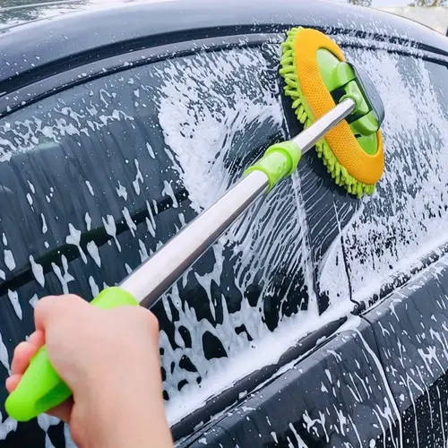 1pc Extendable Long Handle Chenille Microfiber Car Wash Mop Soft and Durable Car Cleaning Brush Tool