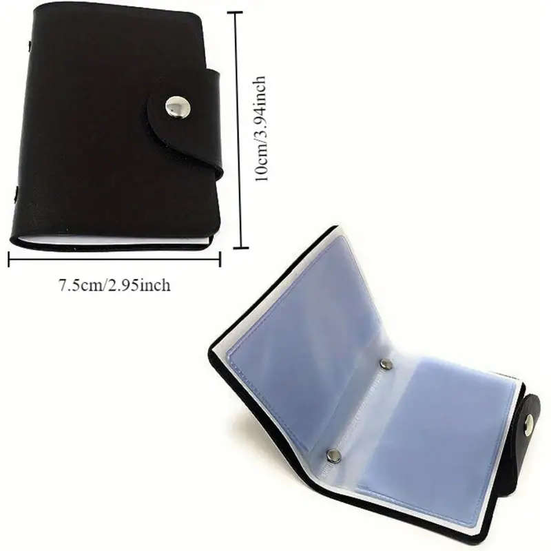 1pc Stylish Black Wallet Featuring 24 Card Holder