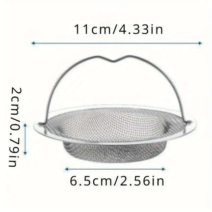 1pc Premium Stainless Steel Hair Catcher &amp; Drain Filter with Handle