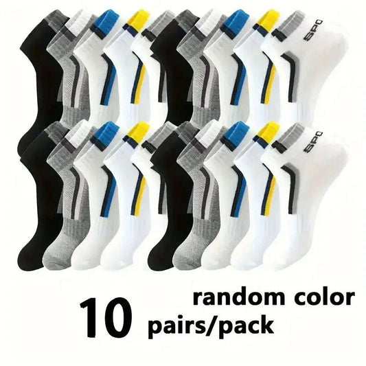 10 Pairs Men's Athletic Socks Breathable Mesh Basketball Socks