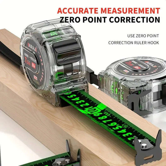 1pc High-Precision Self-Locking Fluorescent Steel Tape Measure Set 5.0meter