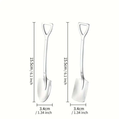 4Pcs Stainless Steel Soup Spoons Set Creative Portable Serving Spoons