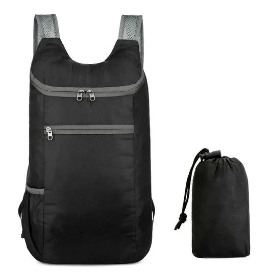 1pc Lightweight Nylon Backpack Foldable Adjustable Straps Zippered