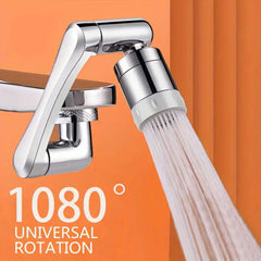 1080° Swivel Bathroom Faucet Nozzle In Silver Design