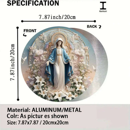 1pc Vintage Metal Sign Virgin Mary 19.81X19.81cm
