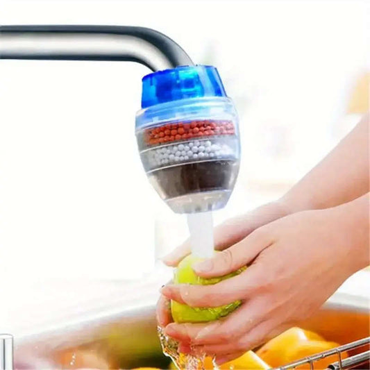1pc 5-Layer Activated Carbon Faucet Water Filter Universal Thread Uncharged Home Purification Device for Kitchen &amp; Bathroom