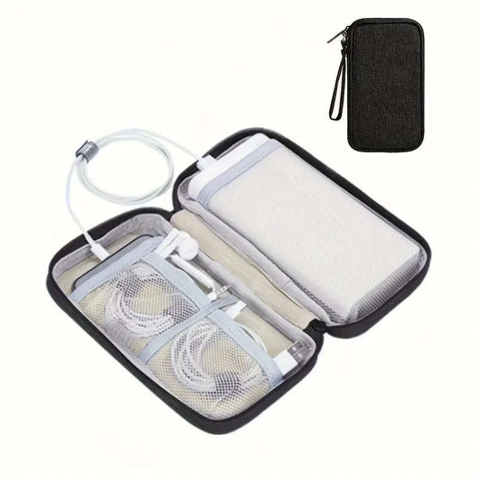Elegant Nylon Storage Pouch for Phone Chargers and Digital Accessories Lightweight Portable Available in Gray Navy Burgundy Single Pack Color sent randomly