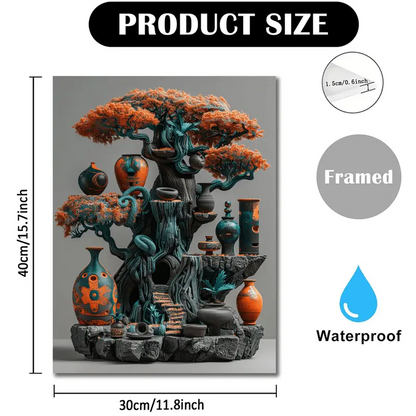 1pc Room Decor Abstract African Tree Sculpture Canvas Wall Art