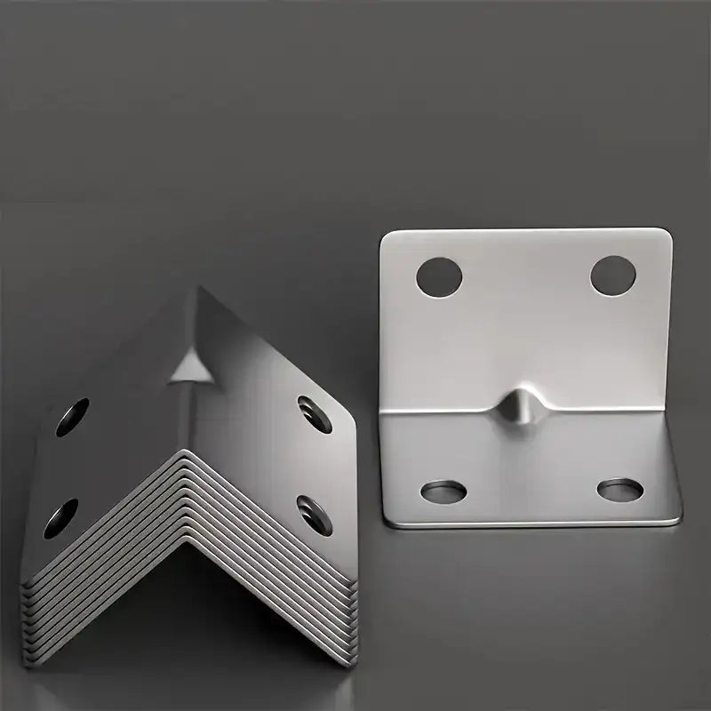 50pcs Stainless Steel Right Angle Brackets 90 Degree L-Shaped Support Metal Joint Corner Braces For