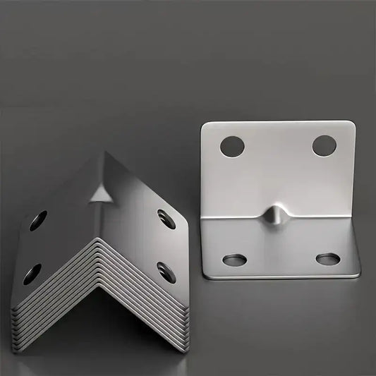 50pcs Stainless Steel Right Angle Brackets 90 Degree L-Shaped Support Metal Joint Corner Braces For