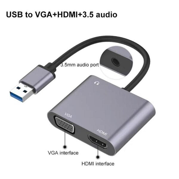 SE-L105 USB 3.0 To HDMI + VGA With AUX