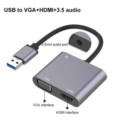 SE-L105 USB 3.0 To HDMI + VGA With AUX