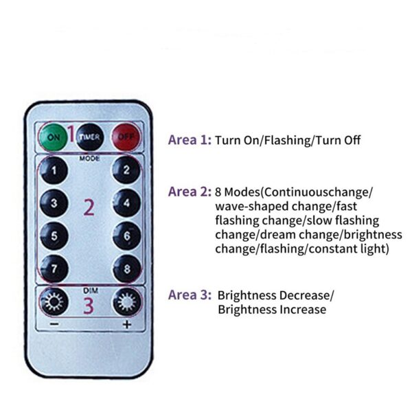 Aerbes AB-CL01-1 RGB Copper Wire Fairy Curtain Light With Remote Control 3x2M