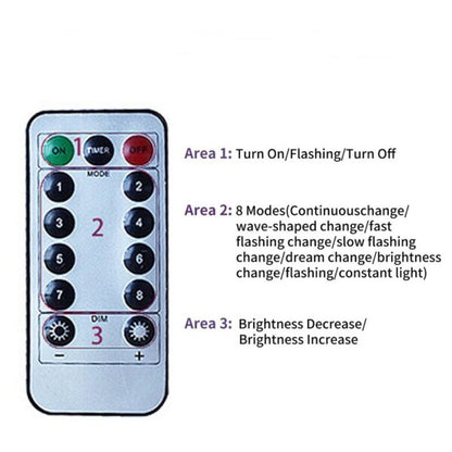 Aerbes AB-CL01-1 RGB Copper Wire Fairy Curtain Light With Remote Control 3x2M