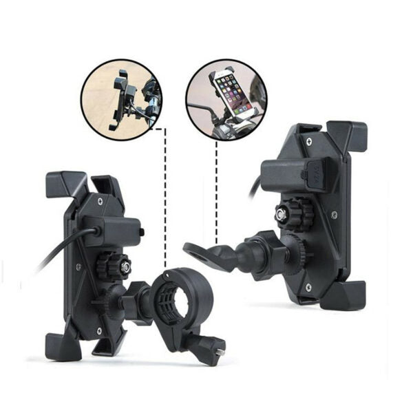 924 Bicycle Mobile Phone Holder With USB Charging Port