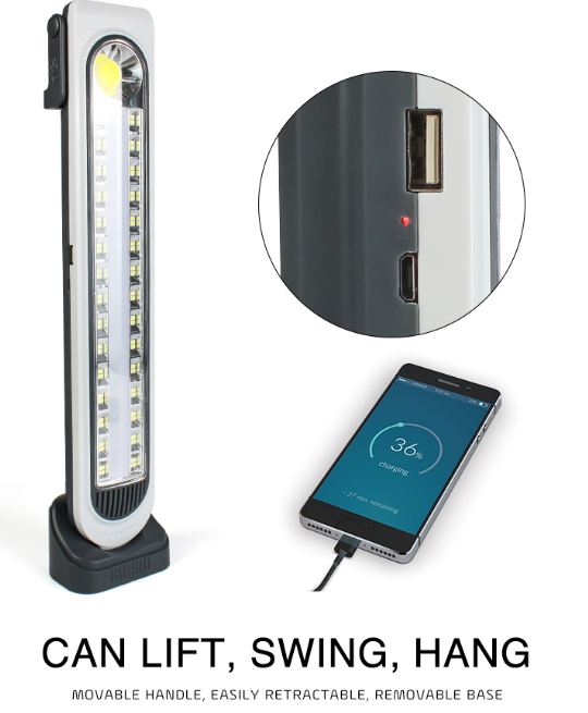 Aerbes AB-TA233 Solar Powered Portable Five Modes Emergency Light With Base