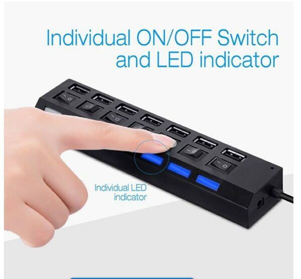 Aerbes AB-C225 High-Speed Compact 7 Ports USB 2.0 Hub