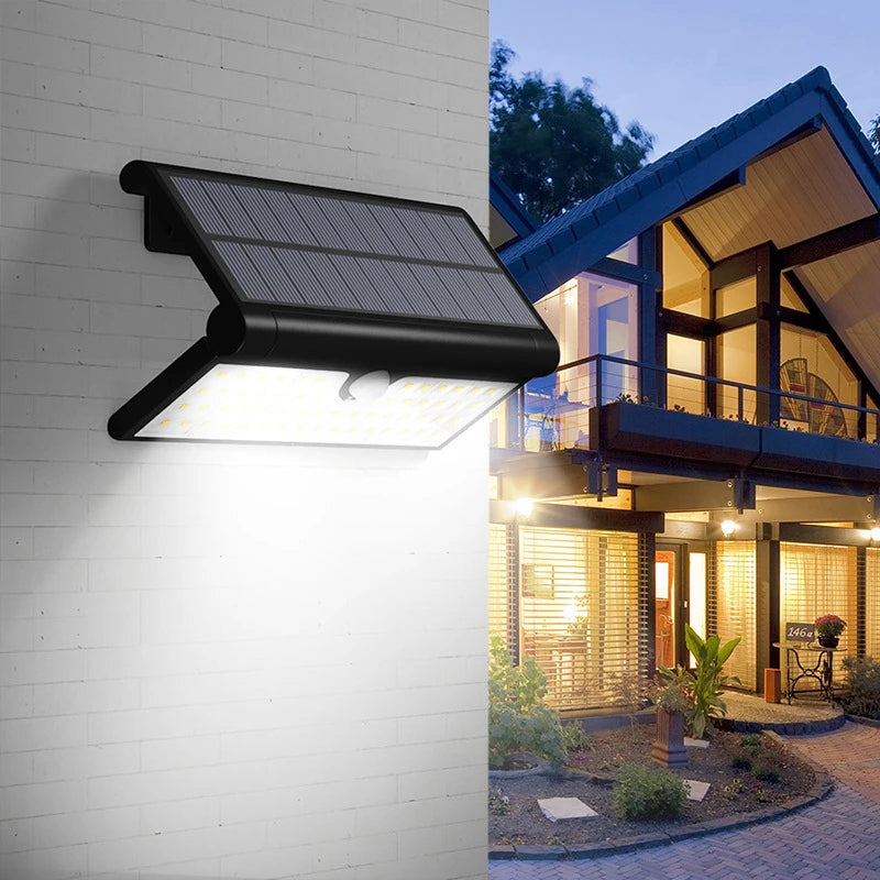 LED Solar Foldable Wall Light Outdoor Solar Powered Sunlight Waterproof PIR Motion Sensor Street Light For Garden Decoration
