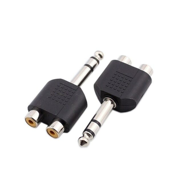6.35mm Stereo Audio Plug To 2 RCA Female Splitter Adapter Pack Of 100